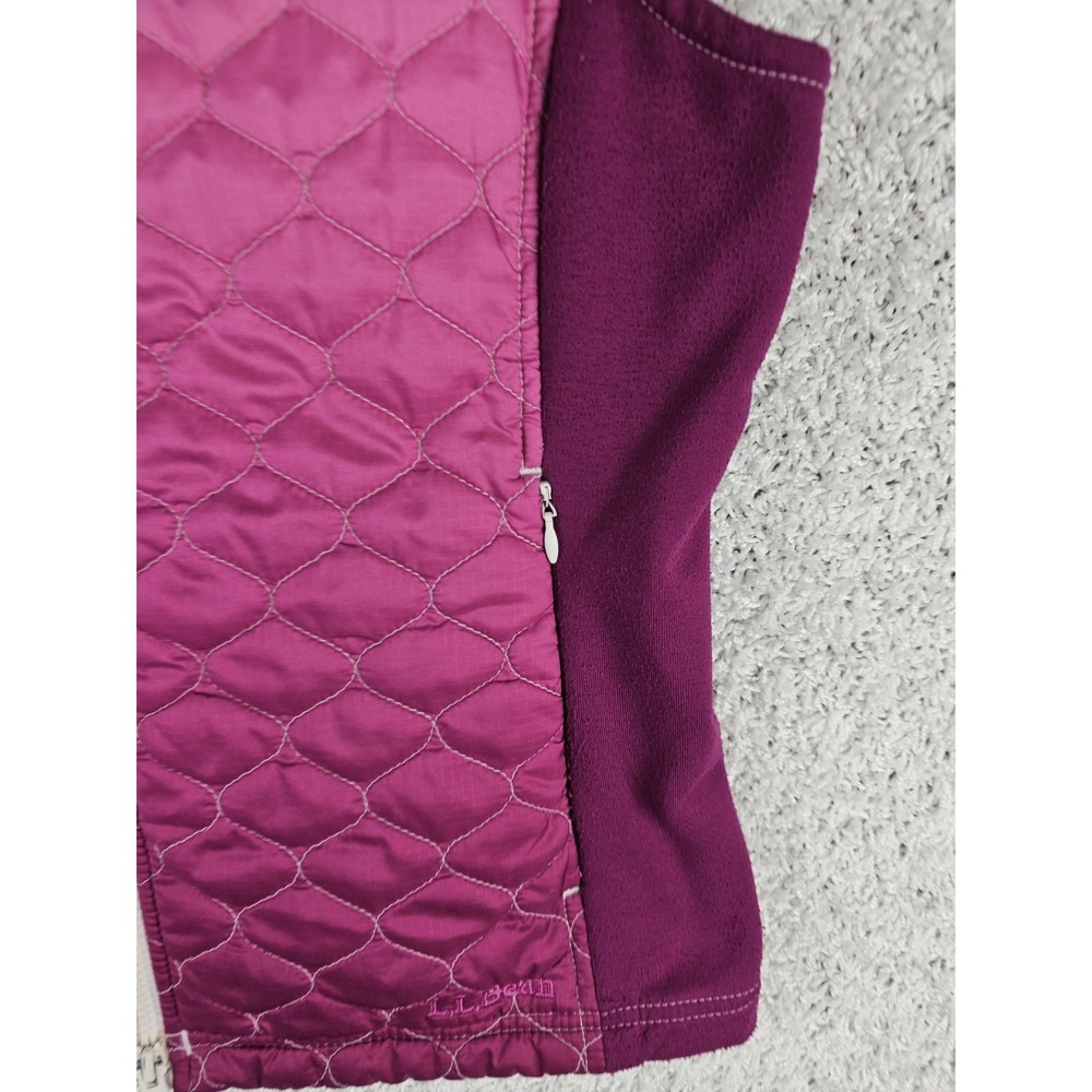 L.L.Bean Women's Vest Size Medium Ombre Pink Quilted Fleece‎ Side Panels Puffer - Picture 3 of 15